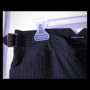 Dark w berry pin striping Express Editor Pants, 0